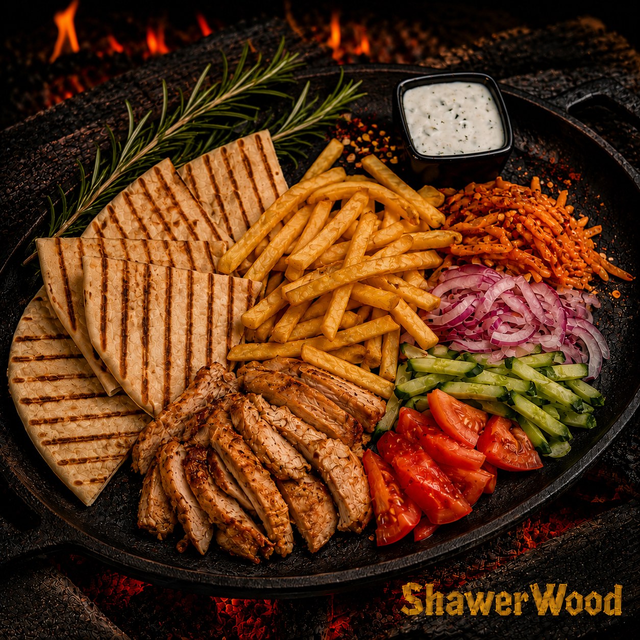Шаверма на тарелке ShawerWood